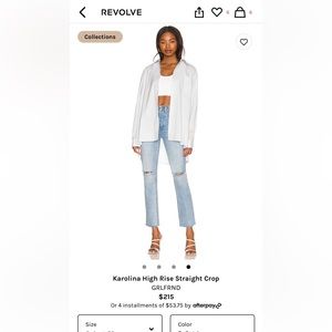 GRLFRND Karolina High Rise Straight Crop in Point Loma wash